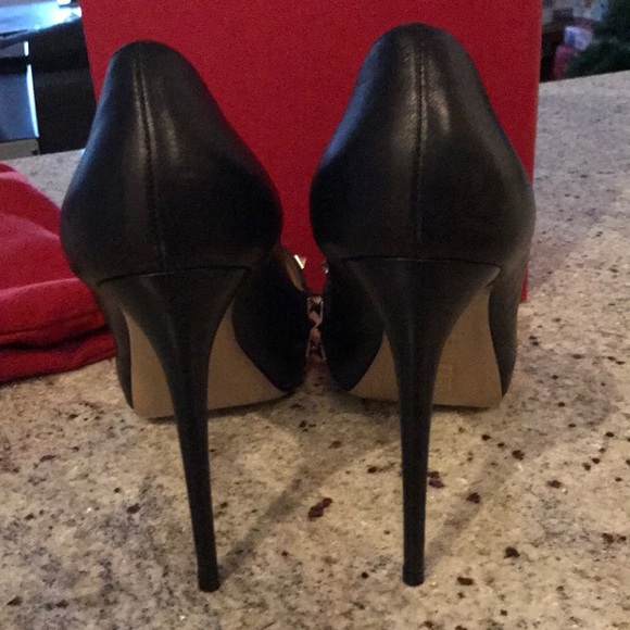 Valentino spikes pumps open toe black leather sz40 - Picture 5 of 8